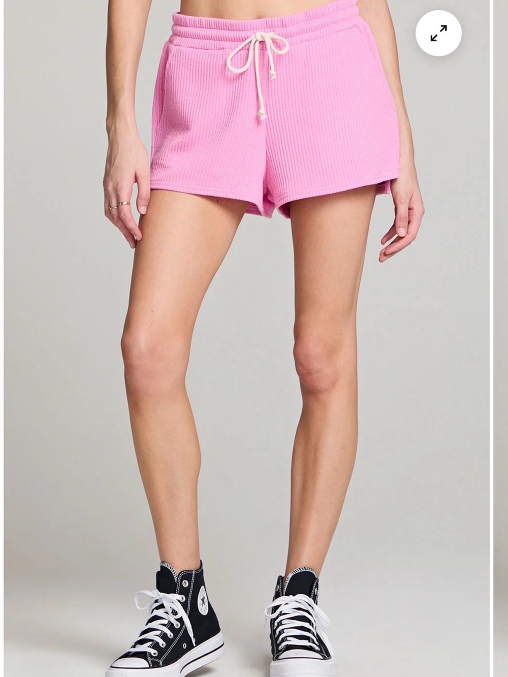 saltwater LUXE Ribbed Pink Drawstring Athletic Shorts